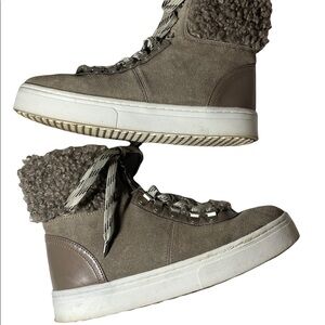 Sam Edelman Shearling Leather/Faux Sneakers Size 6.5
